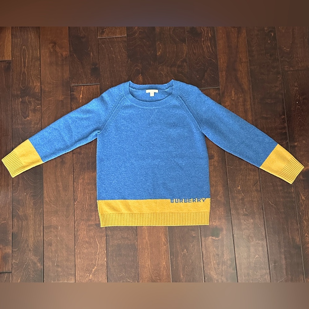 Burberry boys sweater blue and yellow size 14 boys